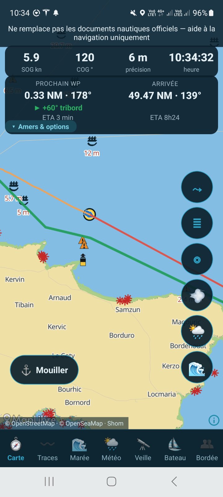 Carte en navigation