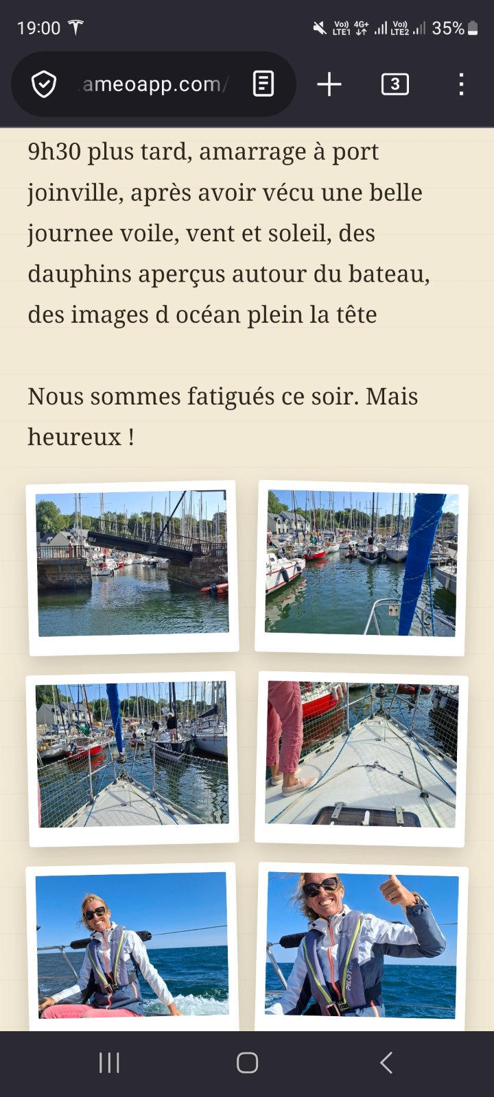 Vue publique du carnet dans un navigateur